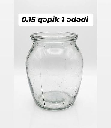 qedim samovar satisi: Şüşə banka qatıq bankası balaca - Material: şəffaf qalın şüşə - — 1