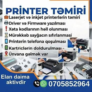 Ремонт принтеров: 🖨️Printer təmiri və texniki xidmət 🧰HP, Canon, Epson və digər markalı — 2