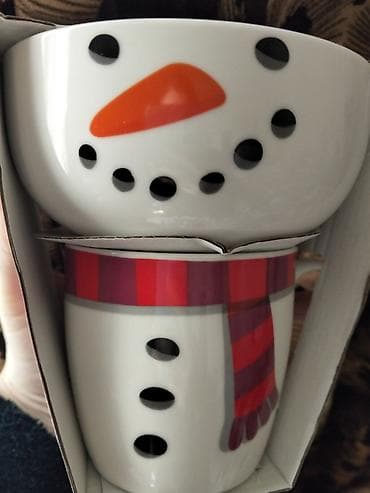 “Mr Snowman” Breakfast Set – fincan və kasa dəsti.Finçan ve kasa seti