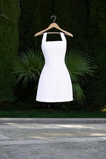 Ağ mini don – klassik və zərif dizayn - Model: mini uzunluq, beldən