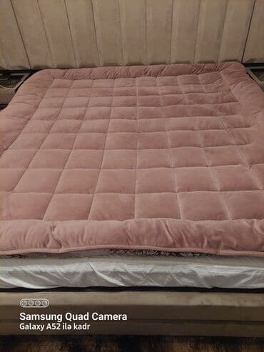 накидка на диван: Для кровати Б/у С ворсом цвет - Розовый Покрывало — 2