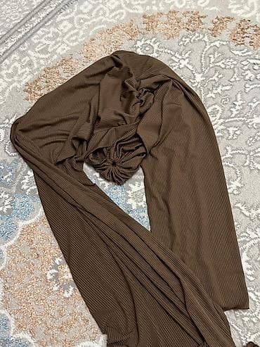 desd geyimler: Qadın geyim dəsti – 4 məhsul 1) Qəhvəyi-bəj pliseli ətək - Uzun — 9
