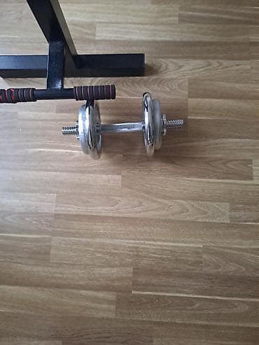 İdman və istirahət: Jim loja skamyası və qantel satılır. Qantel 2 ədəd 2.5 kg 2 ədəd 1.75 — 2