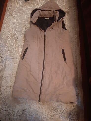 papaqlı qadın tolstovkası: Jilet, One size, rəng - Bej — 1