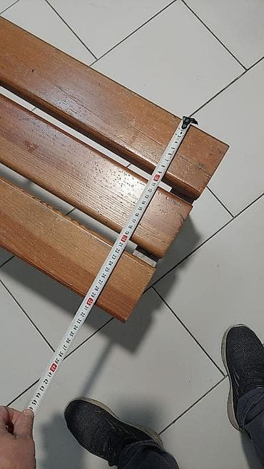 Metall karkaslı taxta oturacaq/skamya - Dizayn: loft üslubunda, düz — 5