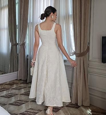 ağ donlar instagram: 70 m alınıb 1 defe geyinilib Şık krem rəngli uzun don - Model: kvadrat — 4