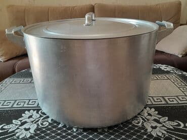 кастрюля алюминиевая 50 литров цена: İşlənmiş, Aş qazanı, rəng - Gümüşü, Alüminium, 40 sm, SSRİ — 4