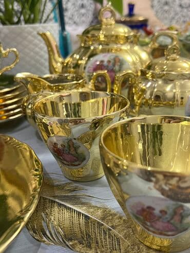 карта мира: Чайный набор, цвет - Золотой, Фарфор, Madonna, 6 персон, Япония — 1