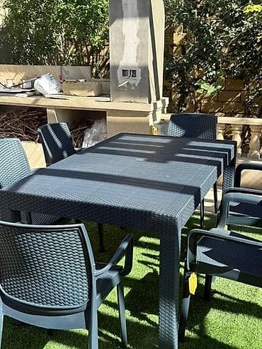 ucuz stol: Dördbucaq masa, 6 stul, Açılmayan, Stullar ilə, Plastik — 2