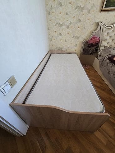 uşaq doşəyi: Uşaq/yaylıq tək nəfərlik çarpayı dəsti - Material: açıq palıd rəngli — 1