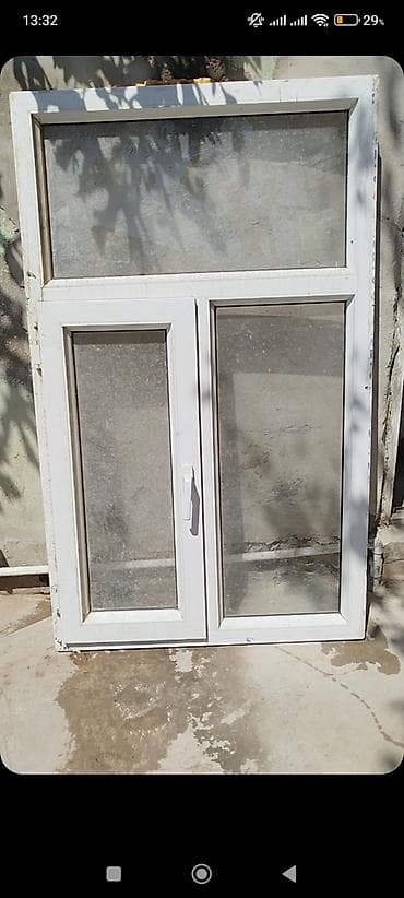 parda tul: PVC pəncərə və qapı dəsti - Material: ağ rəngli PVC profil, ikiqat — 1