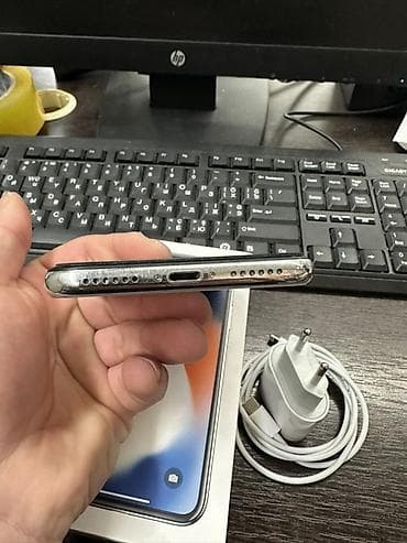 Мобильные телефоны и аксессуары: IPhone X, 256 ГБ, Серебристый — 8