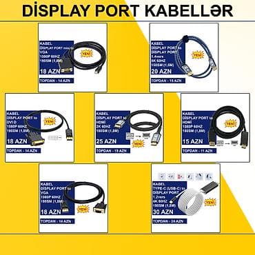 Display Port Kabellər ⭐Type-C (USB-C) to Display Port 1.2vers 1,8m 4K