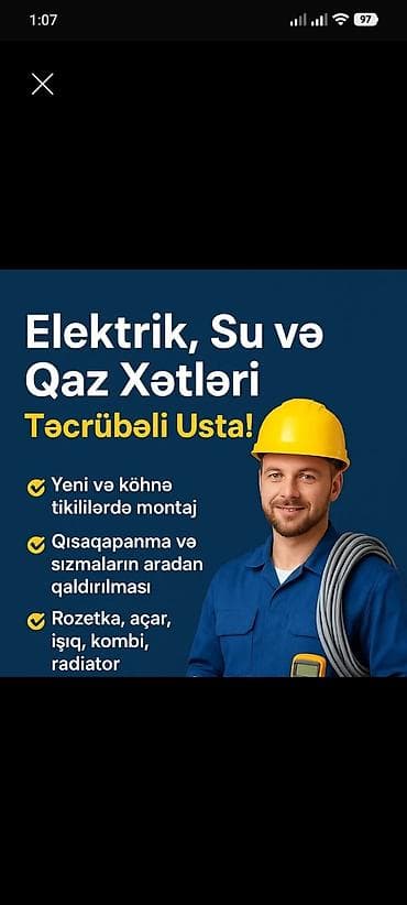 utu qaynaq: 🏠 Ev, həyət və obyektlərdə müxtəlif usta işləri görülür! ⚡ Elektrik — 2