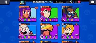 3 teker velosiped: Brawl Stars hesabı - Kupa: 23 218 (Trophy Road III) - Toplanan — 2