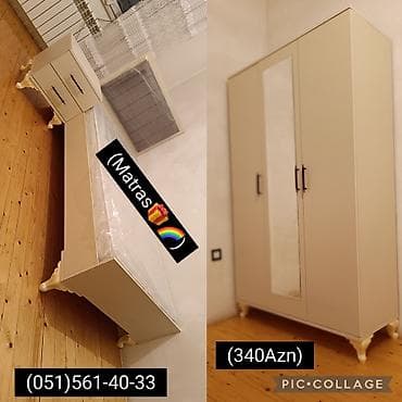 kombi dolab: 3 qapli dolab carpayi ve tumcka isdenilen Rengde🌈 ve dizaynda — 1