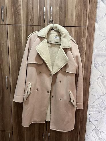 muncuqdan canta: ZAFA qadın paltosu - Rəng: açıq pudra/boz-çəhrayı - Model: ikiqat — 2