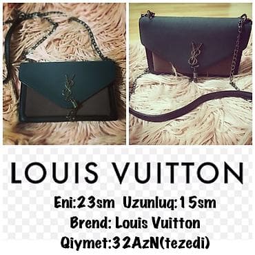 sumkalar 2025: Eni:23sm Uzunluq:15sm
Brend: Louis Vuitton
Qiymet:32AzN(tezedi) — 1
