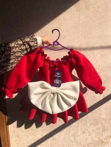 yun donlar: Qırmızı qız uşağı paltarı - Brend: Nazar Baby (etiket üzərində) - — 3