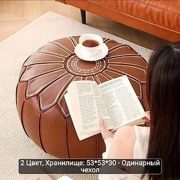 ev mebeli: Yeni, Pufik oturacaq, Süni dəri, rəng - Qara — 4