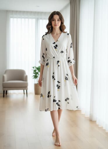 ağ donlar instagram: Ağ rəngdə, zərif çiçək naxışlı (qara və sarı detallar) qadın donu. - — 1