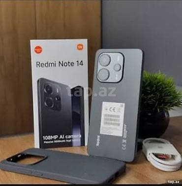 adapter xiaomi: Redmi Note 14, 256 GB, rəng - Qara, Barmaq izi, Sensor, İki sim kartlı — 1