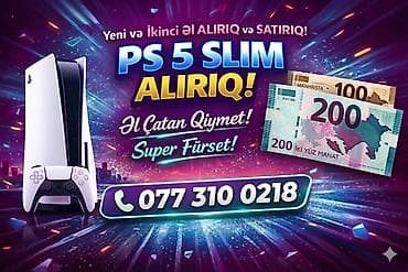 Yeni və ikinci əl PS 5 Slim oyun konsollarının alışı və satışı həyata