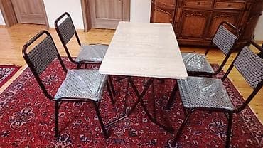 12stol 3 stul komplekti 120azn - Stol: düzbucaqlı forma, açıq ağ/boz — 2