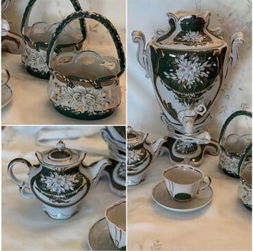 süd qabı: Çay dəsti, rəng - Ağ — 1