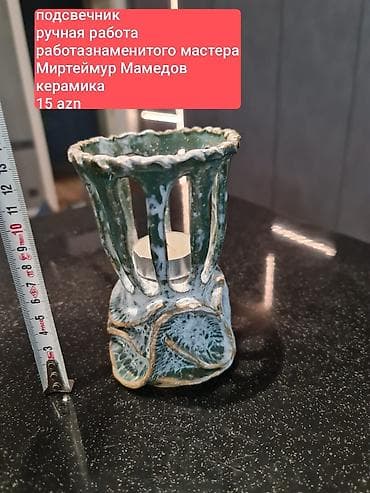 qara sam: Məhsul: Keramik şamlıq - Material: keramika, əl işi - Usta: Mirteymur — 1