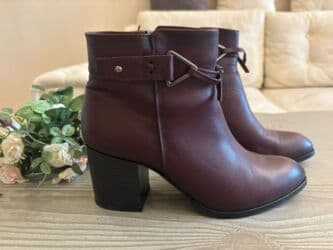 dəri qadın botilyonu: Ölçü: 39, rəng - Qəhvəyi, İşlənmiş — 3