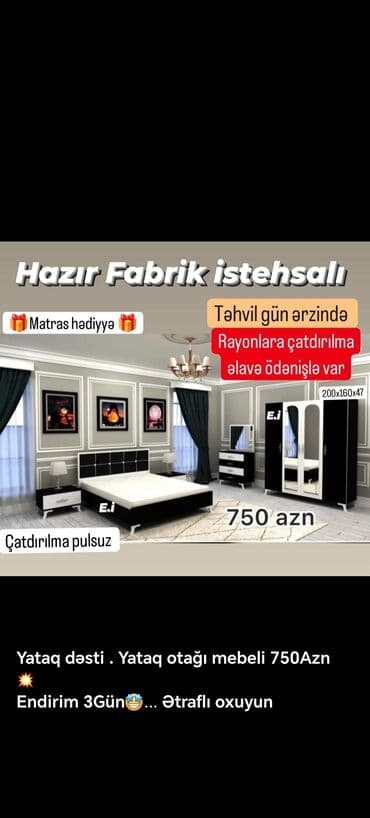 qiz ucun kravatlar: 2 təknəfərlik çarpayı, Dolab, Komod, Termo, Türkiyə, Yeni — 6
