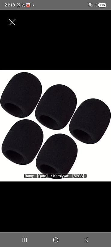 davul satisi: Məhsul: Mikrofon üçün köpük windscreen (pop‑filter) dəsti — 3