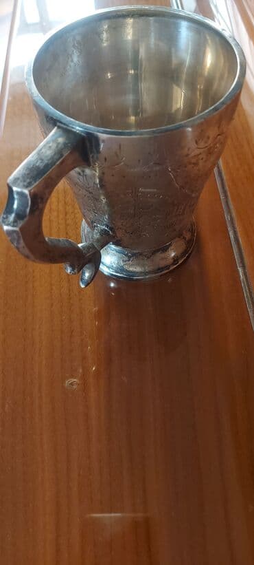 dekorativ qab: Fincanlar, rəng - Gümüşü, Metal, 1 əd — 3