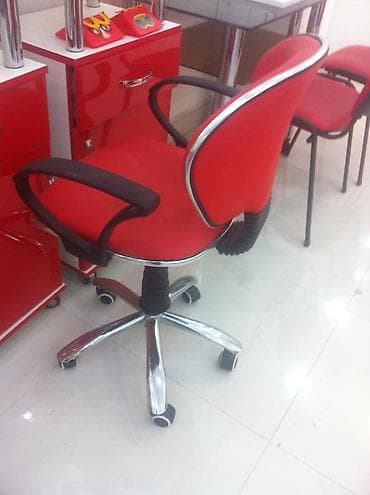 Мебель: Gözəllik salonu üçün mebel dəsti - Rəng: qırmızı (xrom detallar və — 4