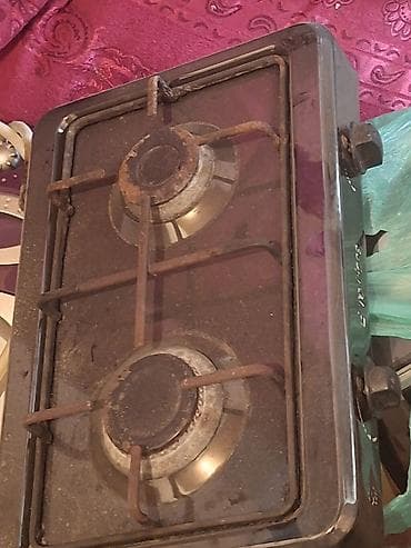 İki gözlü qaz plitəsi - Kompakt stolüstü model, metal korpus - 2 ədəd