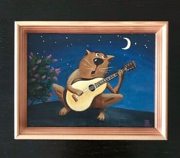 maraqlı pişik şəkilləri: Картины Т.Вакуленко «Коты», масло, холст, 18x24. Новые, каждая по 17 — 2