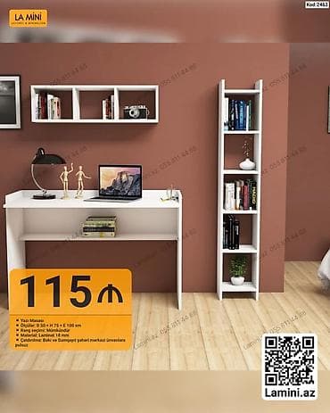 defter: Düz masa, Stulsuz, Polkalı, Siyirməsiz, Sadə laminat — 1