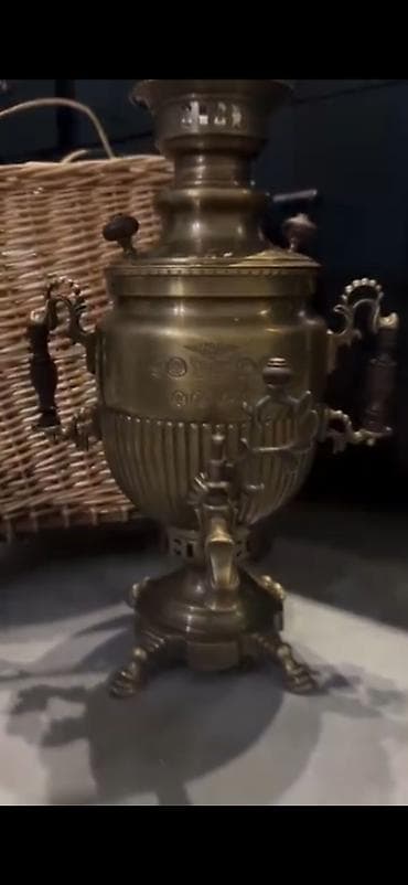 dekor güldan: Antik pirinç samovar - Material: bürünc/pirinç ərintisi, qalın — 5