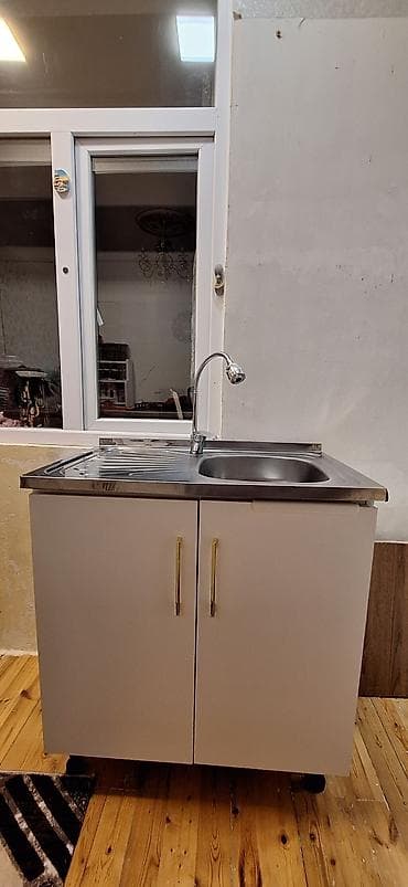 islenmis qapi: Düzbucaqlı Mətbəx çanağı, Şkaflı, Paslanmaz polad — 1