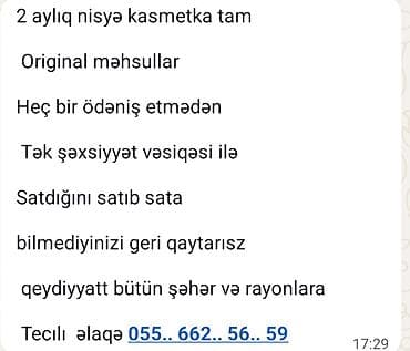 2 aylıq nisyə kosmetika paketi – tam komplekt - Yalnız orijinal