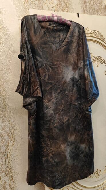 böyuk bədən: Qadın tunik/kimono-stil paltar - Rəng və naxış: qarışıq tünd-boz — 1