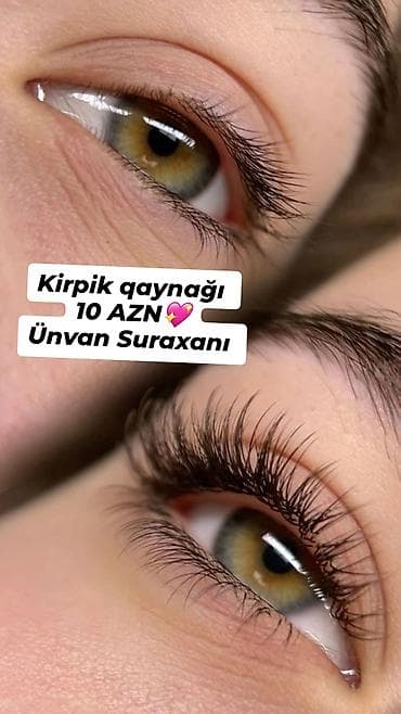 Xidmət: Kirpik qaynağı (eyelash extensions) - Təbii görünüşlü, sıx və