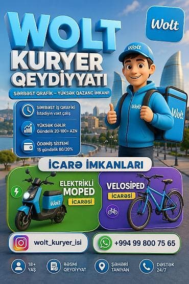 Əməkdaş axtarışı (vakansiyalar): Sürücü-kuryer tələb olunur, Nəqliyyat təmin edilir, Ayda 2 dəfə ödəniş, Təcrübəsiz — 1