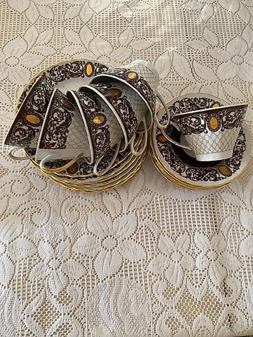 çay servis: Çay dəsti, rəng - Ağ, Farfor, 6 nəfərlik — 1