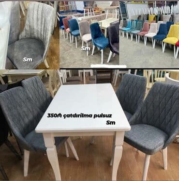 Masa və oturacaq dəstləri: Mətbəx üçün, Yeni, Açılmayan, Dördbucaq masa, 4 stul — 1