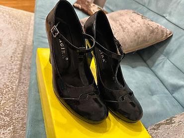 Basanoşka və səndəllər: Qara laklı qadın ayaqqabısı – Mary Jane tərzi - Brend: GAGİRA — 2