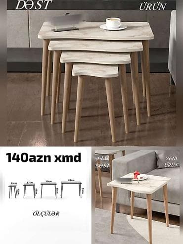 Mərmər naxışlı 4-lü masa dəsti - Dörd ədəd iç-içə yığılabilən masa lalafo.az -da Mərmər naxışlı 4-lü masa dəsti - Dörd ədəd iç-içə yığılabilən masa