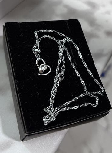 Gümüş rəngli zəncir və ürək formalı kulon dəsti Məhsul — 2