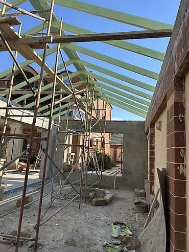 ev tikinti: Taxta karkaslı dam örtüyü – layihələndirmə və montaj xidməti - Dam — 1